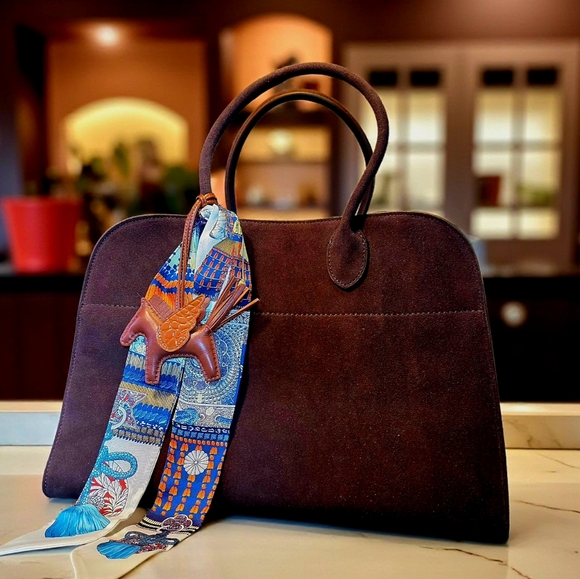 Beautiful Chocolate Brown Suede Tote NWOT - Picture 1 of 10